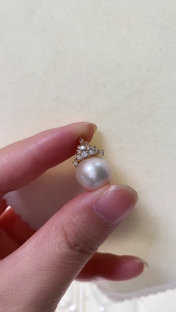 吊坠(赠链)银S925镶嵌淡水珍珠12.8mm