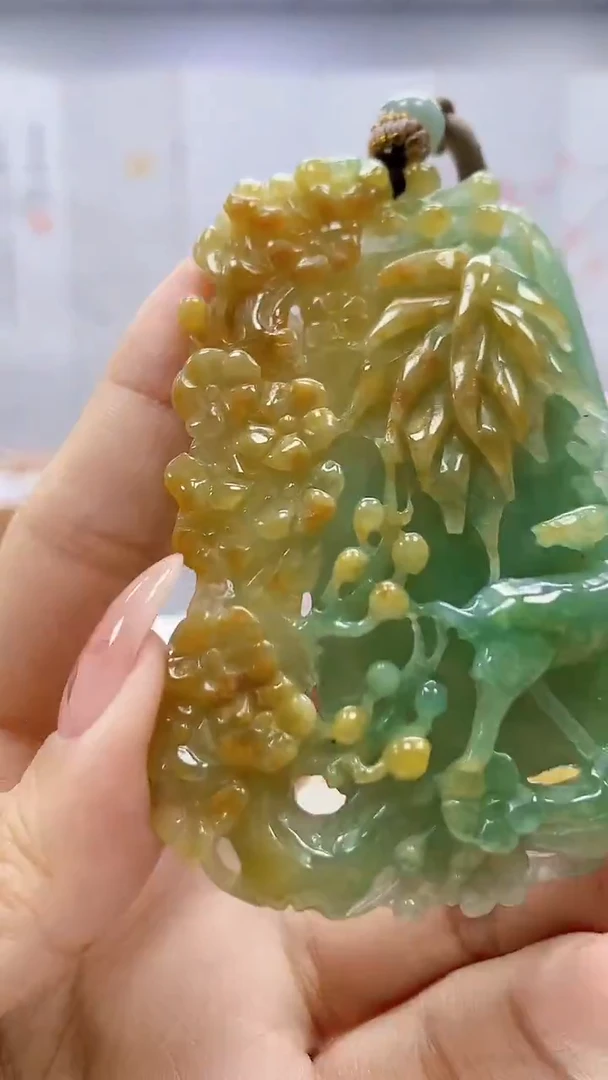 未镶嵌定制翡翠5060ty-毛货挂件64