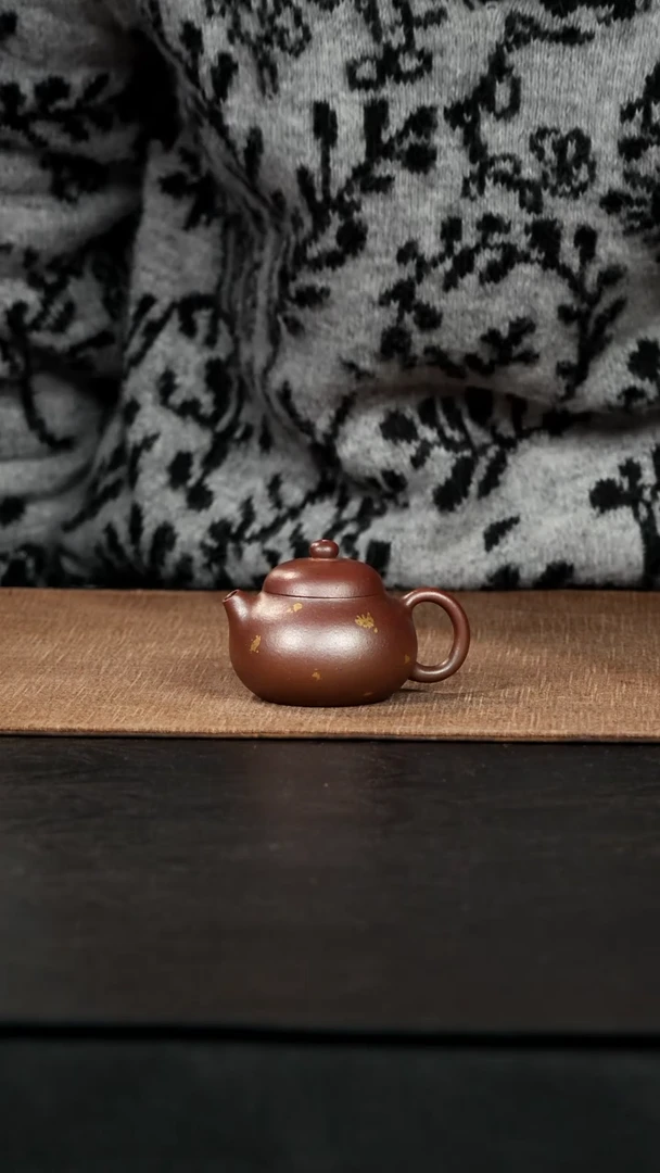 茶壶紫砂梓*柴烧洒金底槽青文旦80cc
