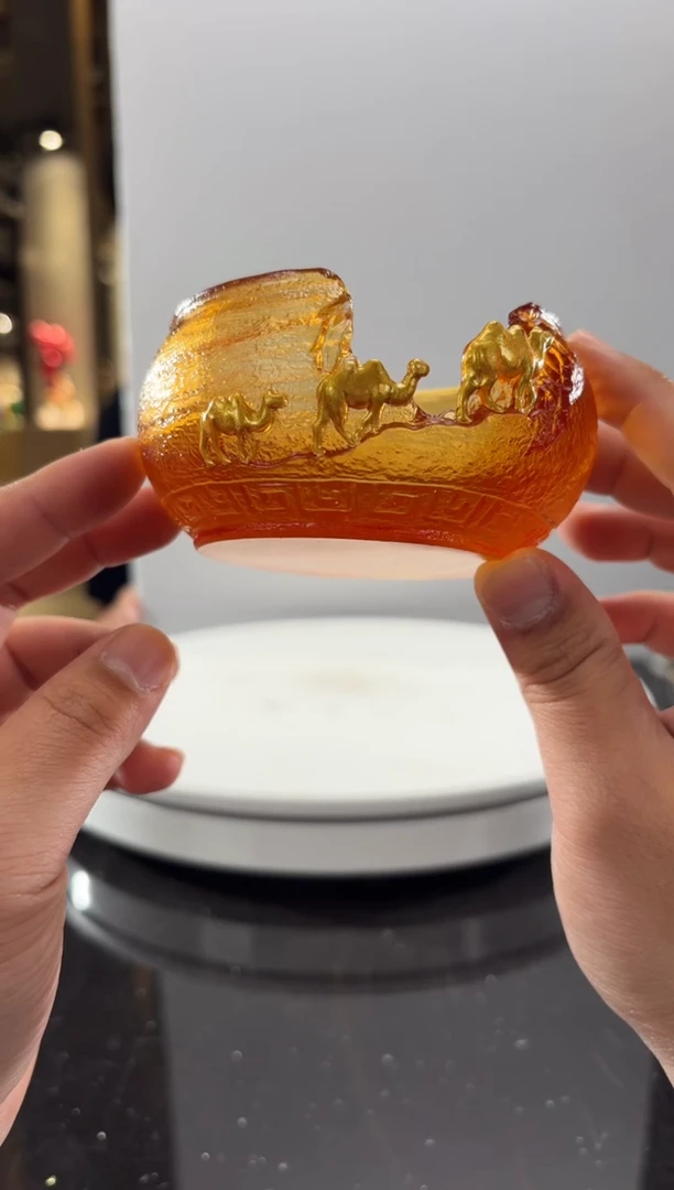 摆件琥珀金丝绸之路