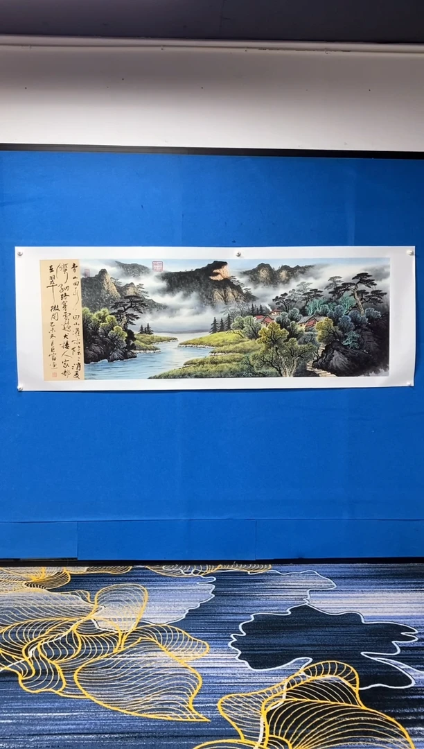 【闪购商品】国画张巨富  6尺题诗山水1