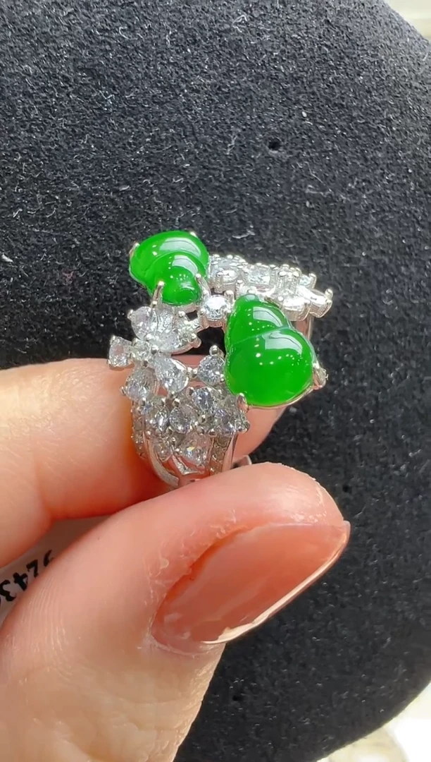 【闪购商品】翡翠戒指银S925镶嵌多样性发货拍一发一