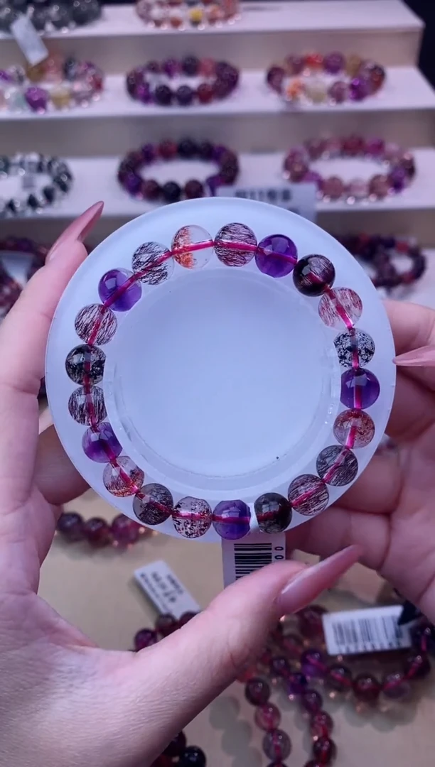 未镶嵌手链水晶黑加仑超七9m+