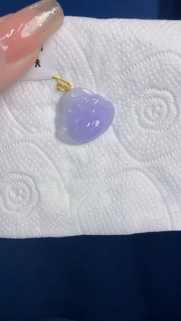 颈饰18K金镶嵌翡翠缅甸天然翡翠A货