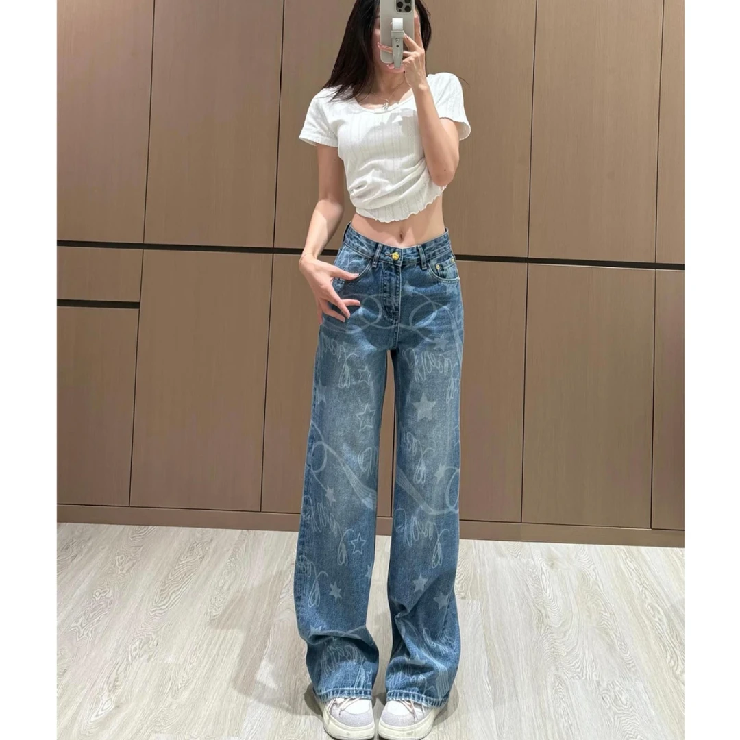 【COCO LESLEY】-直筒时尚休闲宽松水洗牛仔裤-9320