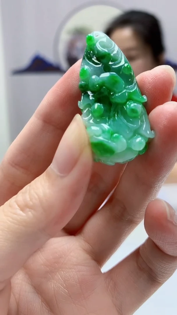 【闪购商品】定制翡翠未镶嵌4902zm-毛货挂件白菜19