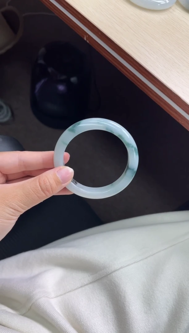 未镶嵌手镯翡翠20#天然A货翡翠手镯53-54圈口