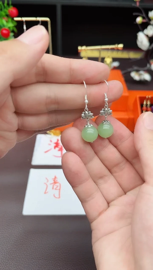 玛瑙/玉髓耳饰银S925镶嵌427000