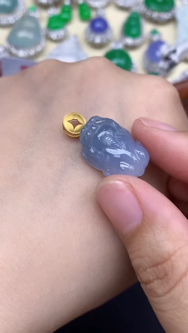 颈饰18K金镶嵌翡翠239-中国好珍宝