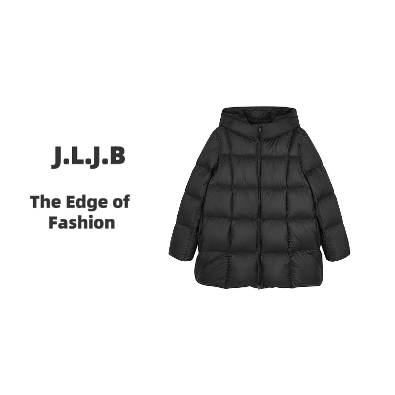 【95白鹅绒】中长款羽绒服2025秋冬新款加厚连帽保暖时尚穿搭9002