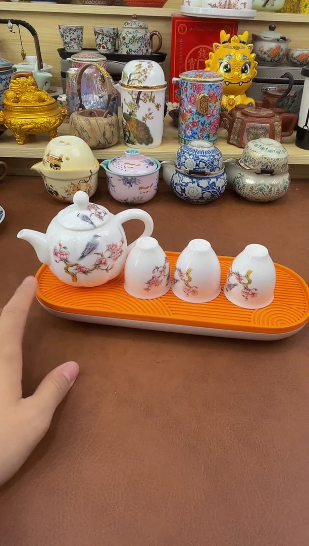 陶瓷茶具摆件旅行套组