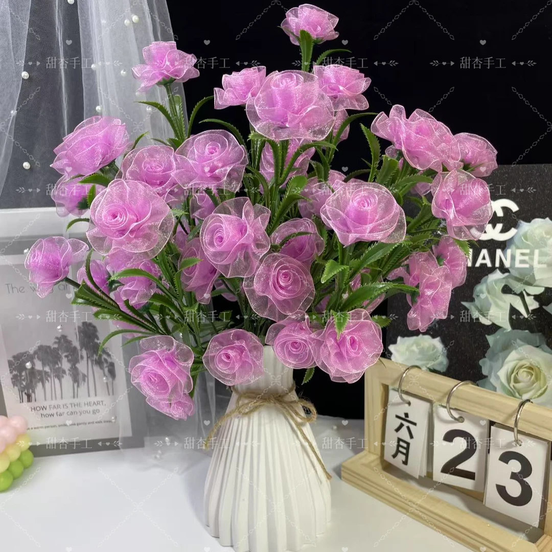 转运花【特惠】雪纱带手工DIY材料包适合制作花束