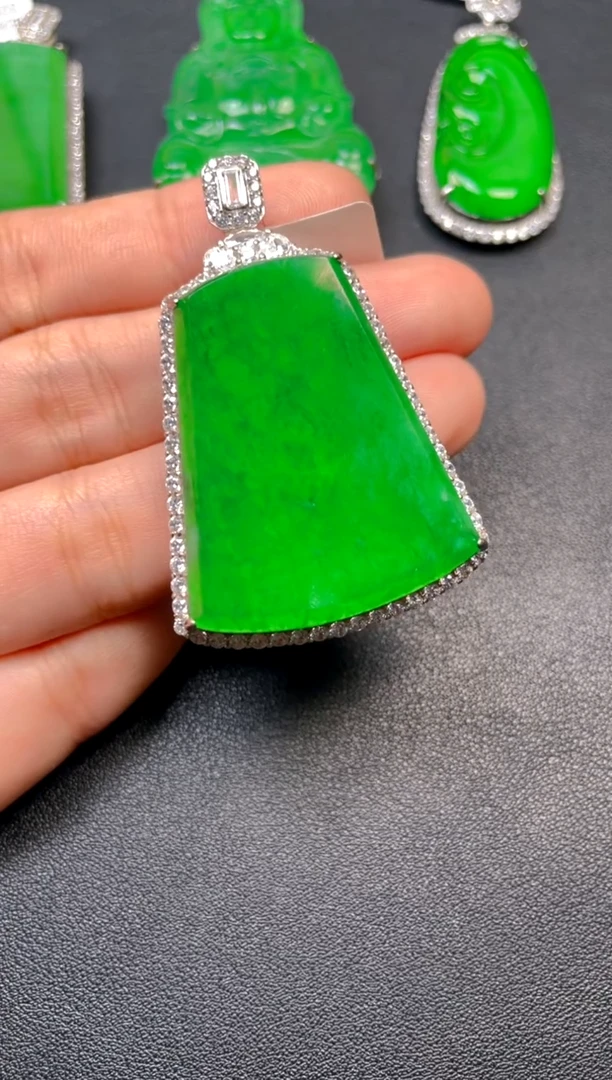 吊坠(不含链)银S925镶嵌翡翠dz1