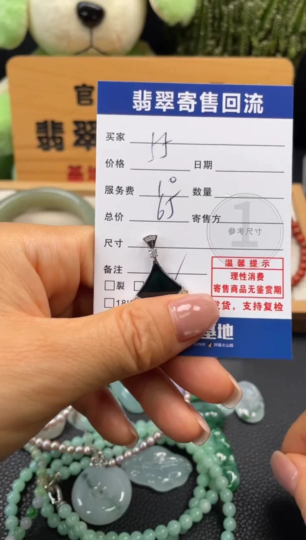 颈饰银S925镶嵌翡翠10150645