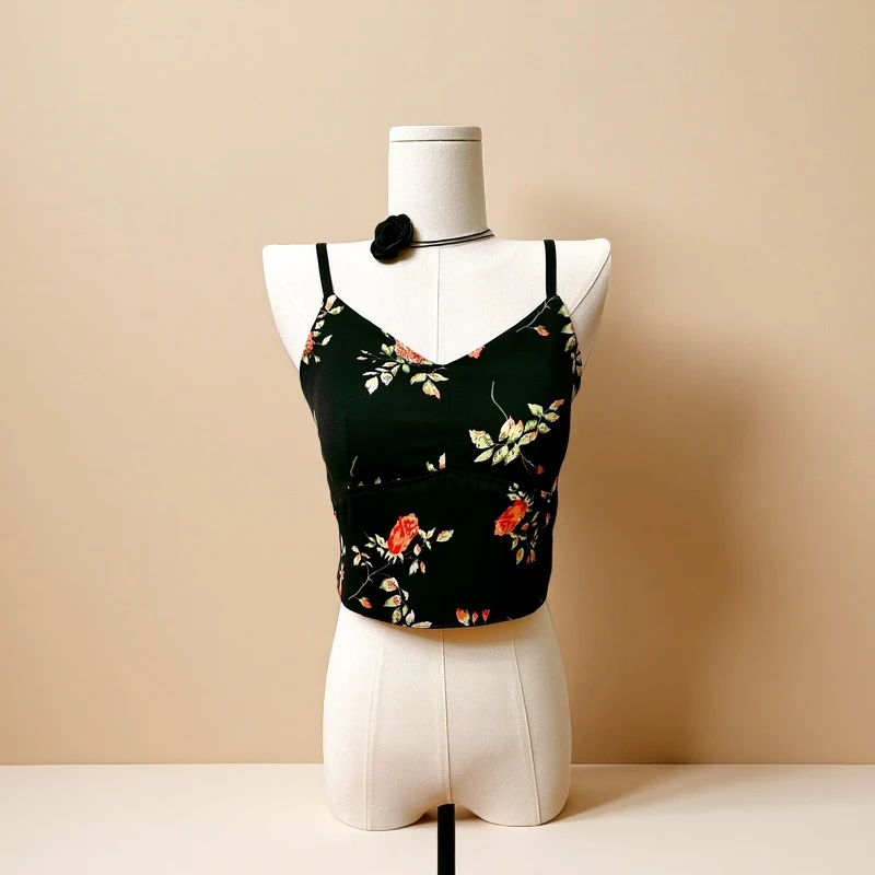 时尚吊带背心内搭上衣修身打底文胸一体带胸垫显瘦多巴胺外穿美背