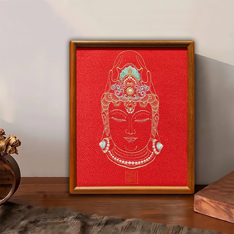 针艺绣画《如是观》高档新中式刺绣艺术画摆台玄关客厅餐厅书房