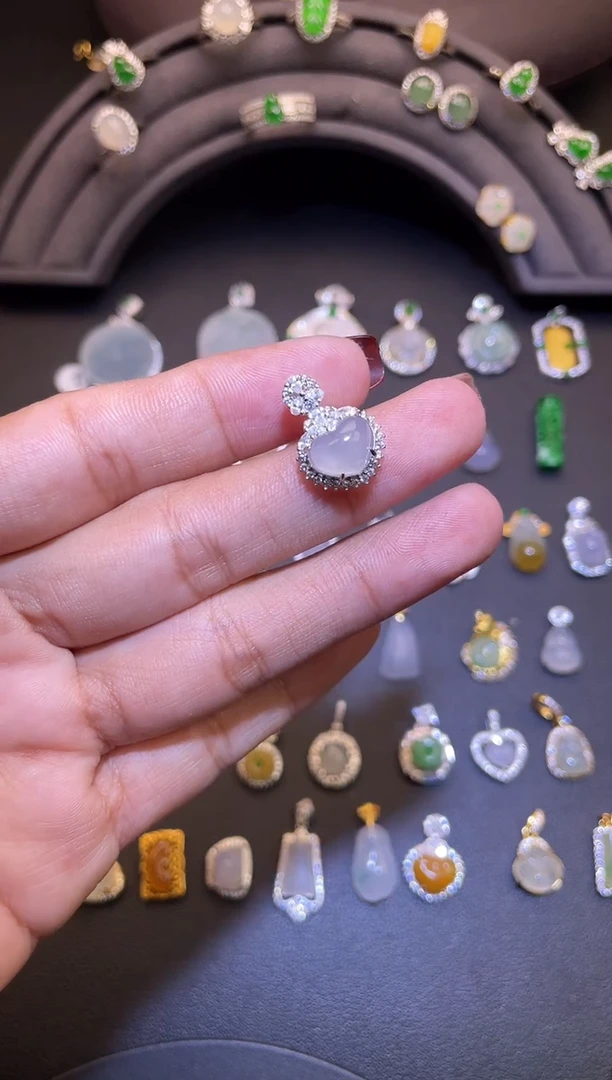 吊坠(不含链)银S925镶嵌翡翠1