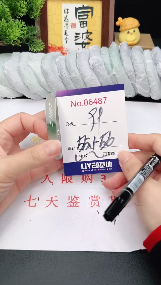 未镶嵌手镯翡翠6487