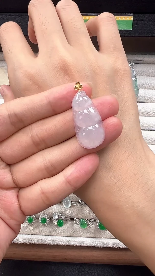 翡翠18K金镶嵌吊坠(不含链) 缅甸珠宝严选馆JQ