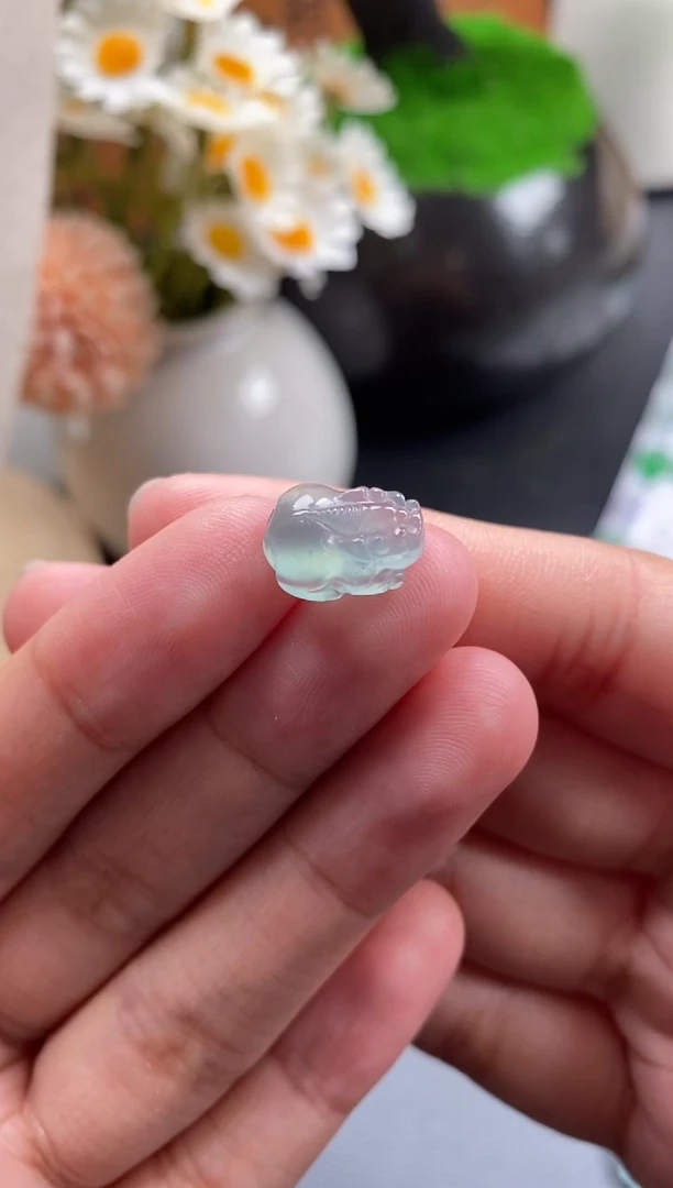 散珠翡翠蓝底裸石