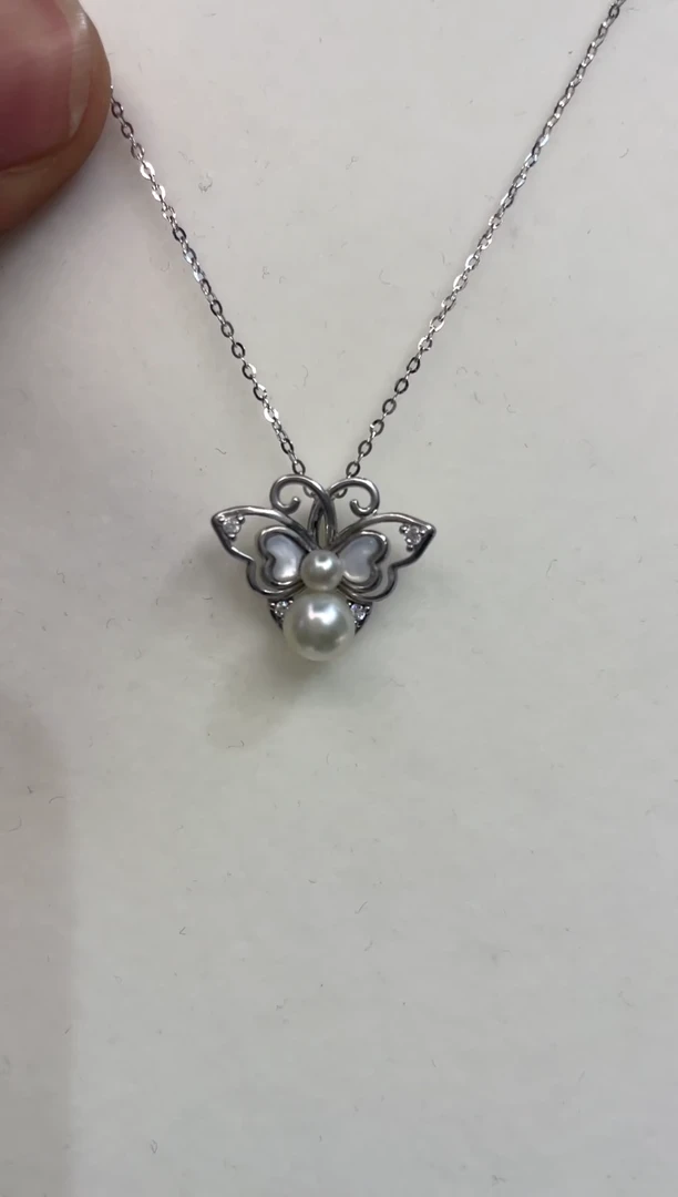 颈饰银S925镶嵌海水珍珠