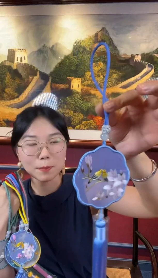 刺绣非遗苏绣车挂