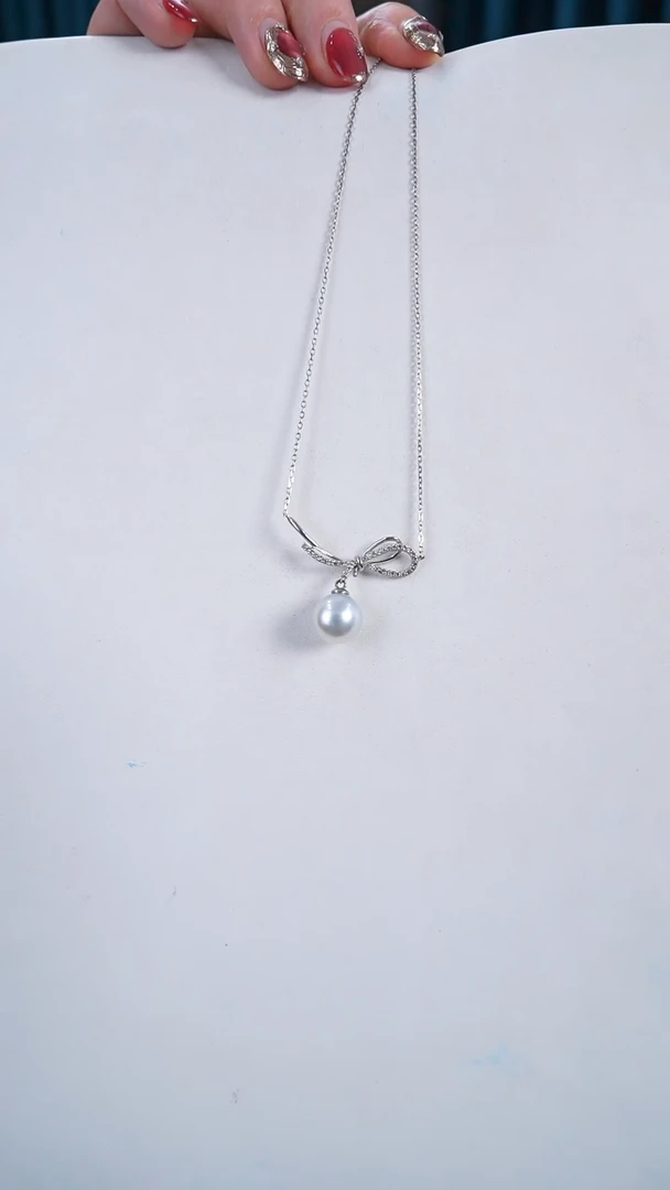 【闪购商品】海水珍珠颈饰银S925镶嵌10-11mm澳白吊坠