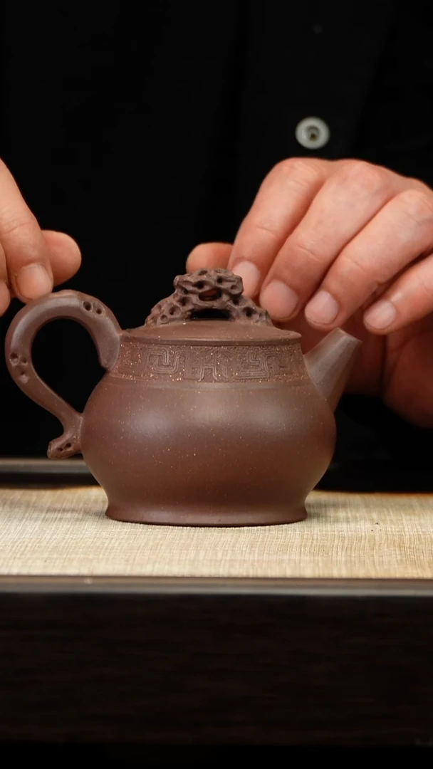 茶壶紫砂天青刻绘寻香