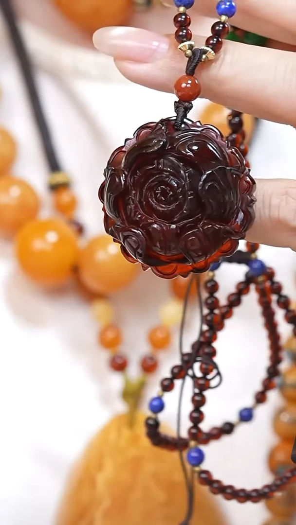 琥珀颈饰未镶嵌2691天然蜜蜡珠宝奇石云端妖孽石膏蜡全部保真