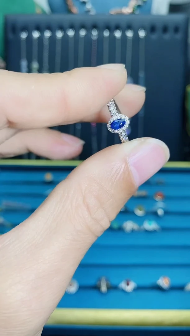 【闪购商品】蓝宝石戒指银S925镶嵌1211