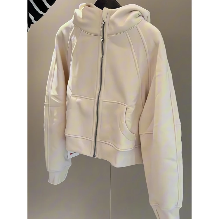 白色连帽立体廓形开衫卫衣外套女秋季慵懒松弛感宽松显瘦帽衫上衣