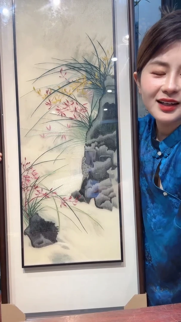 刺绣非遗苏绣手工刺绣四条屏