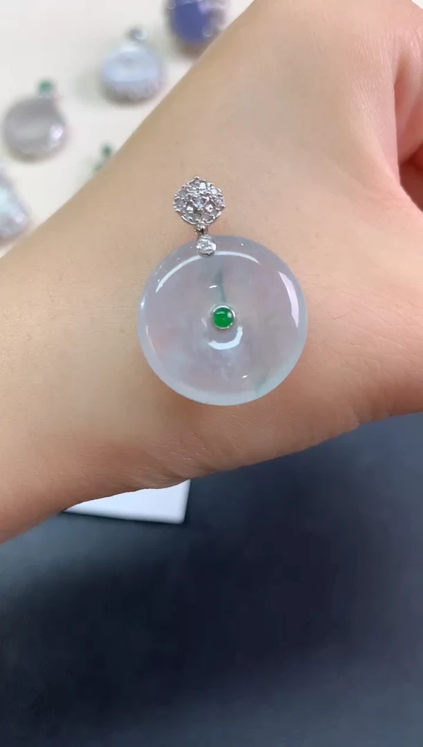 吊坠(不含链)18K金镶嵌翡翠吊坠(不含链)|2980多样性发其一