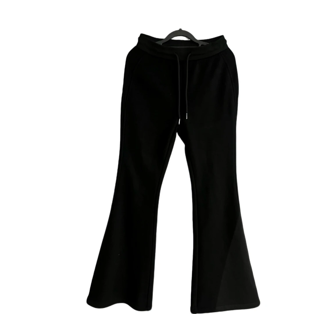 秋冬黑色显瘦百搭时尚羊毛微喇裤轻奢设计师