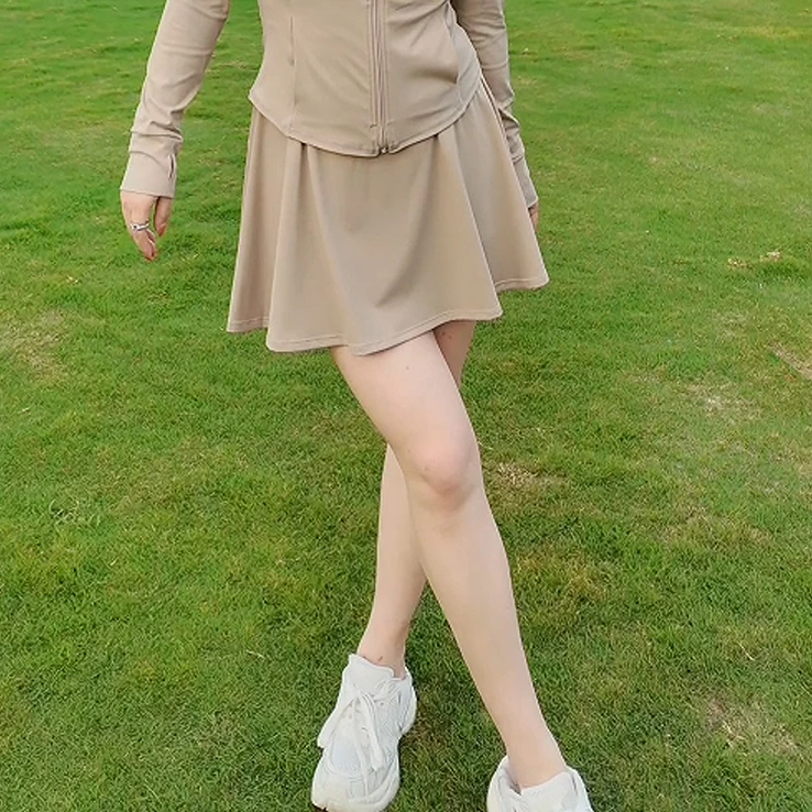 多肉宝贝【带安全裤内衬】松紧腰高弹超弹A字瑜伽半裙2507B25218