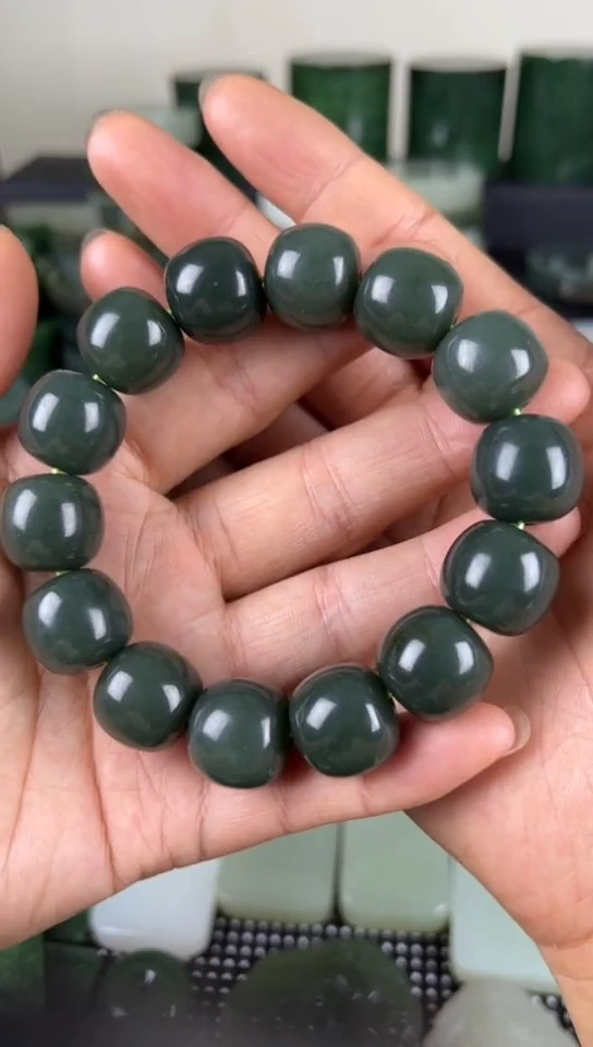 未镶嵌和田玉珠宝半成品手串卡16
