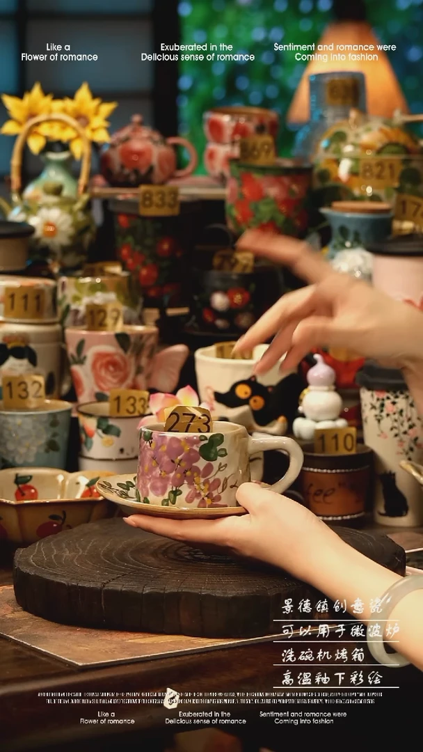 陶瓷景德镇高温釉下彩手工手绘款式