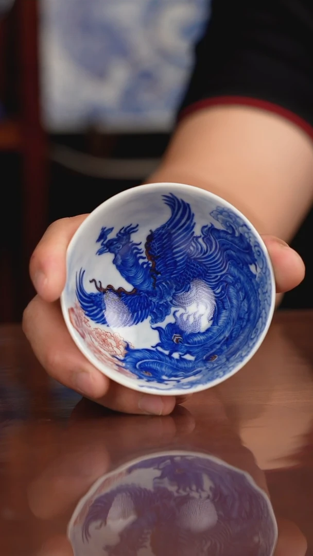 自成堂柴窑青花釉里红