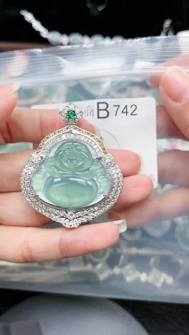 【闪购商品】翡翠颈饰未镶嵌赠皮绳742