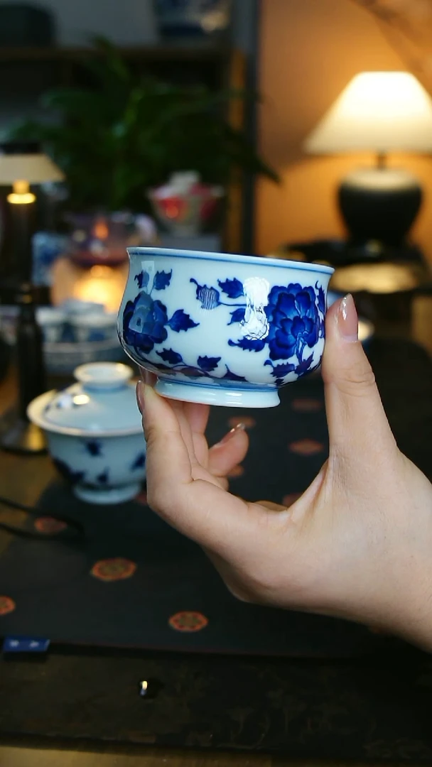 牡丹花炉式杯