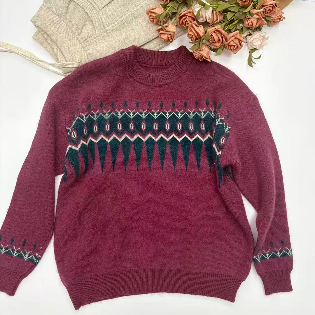 【阿东专属】复古费尔岛风针织毛衣秋冬新款宽松套头针织上衣