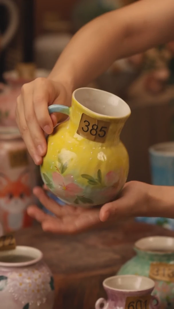 陶瓷385景德镇设计师手作花器摆件侘寂风