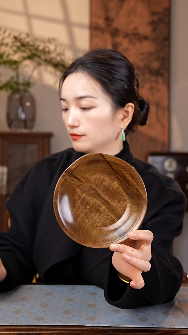 乌木类家具金丝楠满云彩壶承