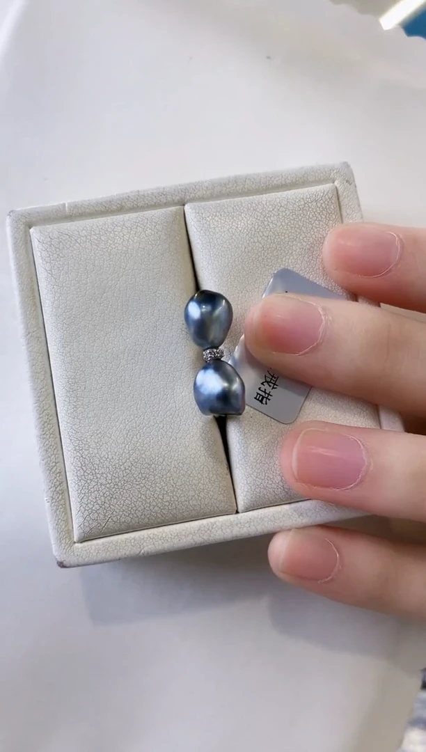 海水珍珠戒指银S925镶嵌keshi海水珍珠戒指
