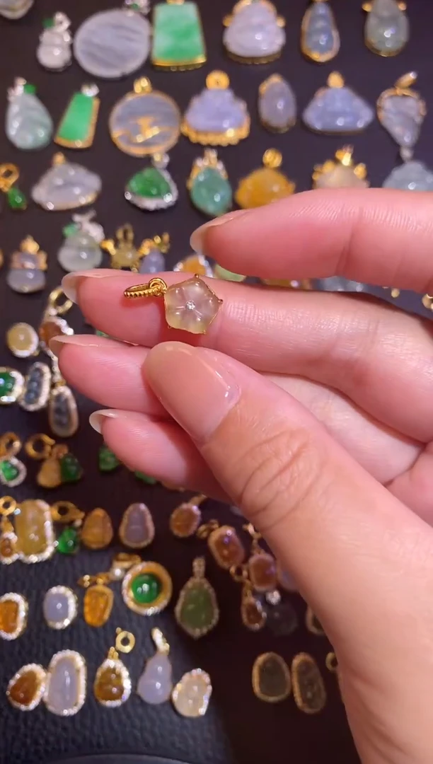 颈饰银S925镶嵌翡翠天然a货翡翠