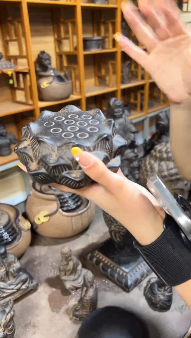 陶土【火山泥】莲蓬实心底座