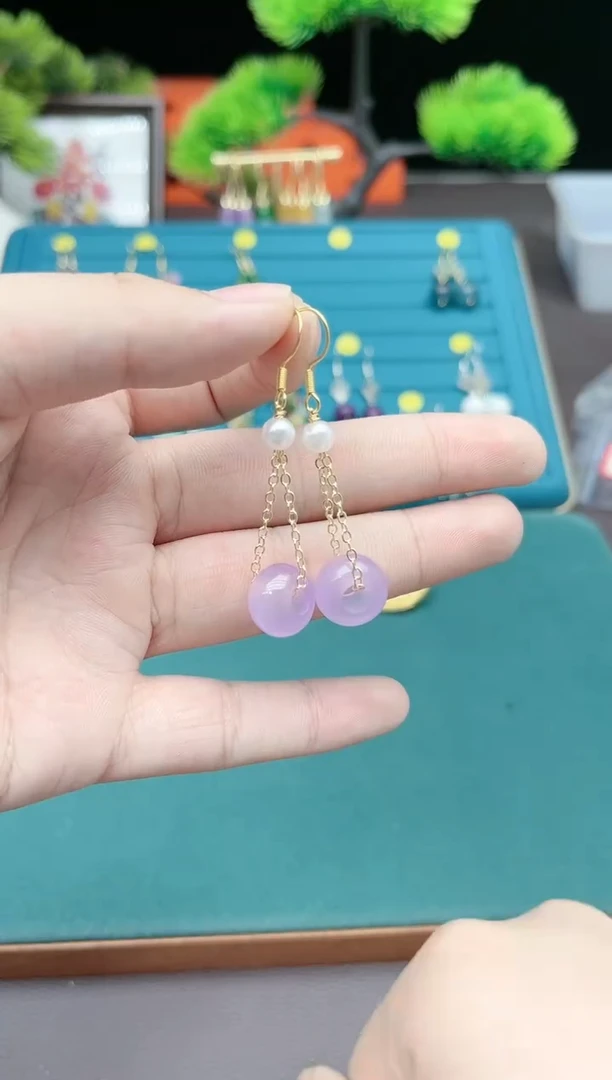 【闪购商品】玛瑙/玉髓耳钉银S925镶嵌715000