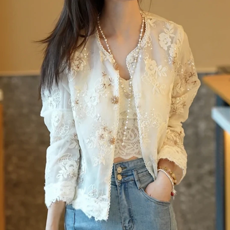 与花有约【秋姿漫】2025春装女装新款圆领绣花轻奢外套2158