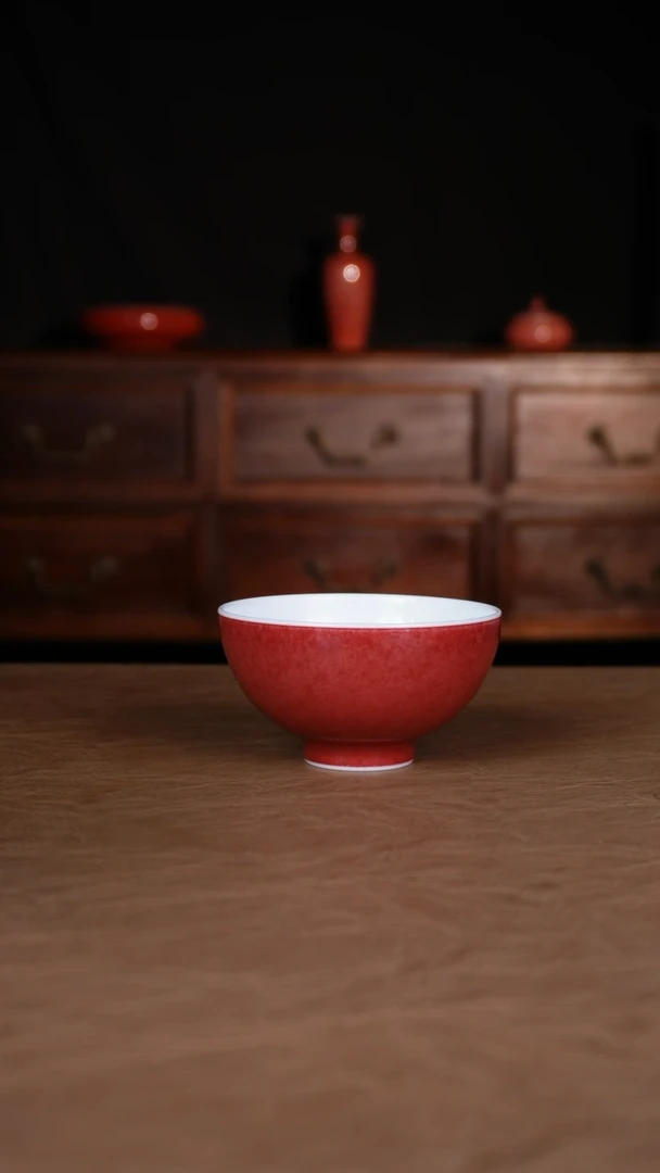 杯子豇豆红景德镇陶瓷