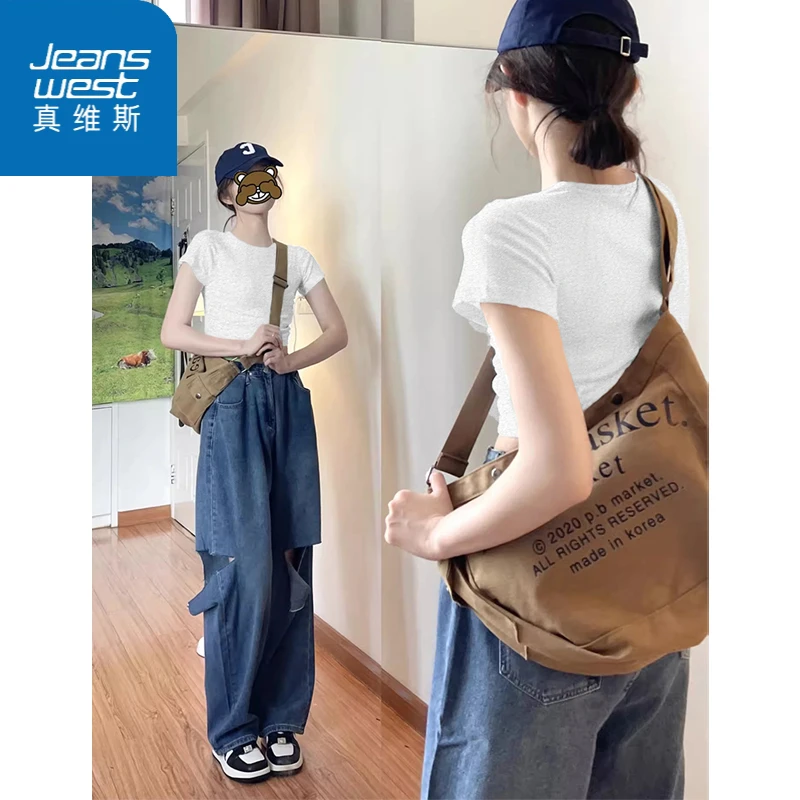 真维斯欧若风正肩短袖t恤女新款收腰修身显瘦打底春夏穿搭打底